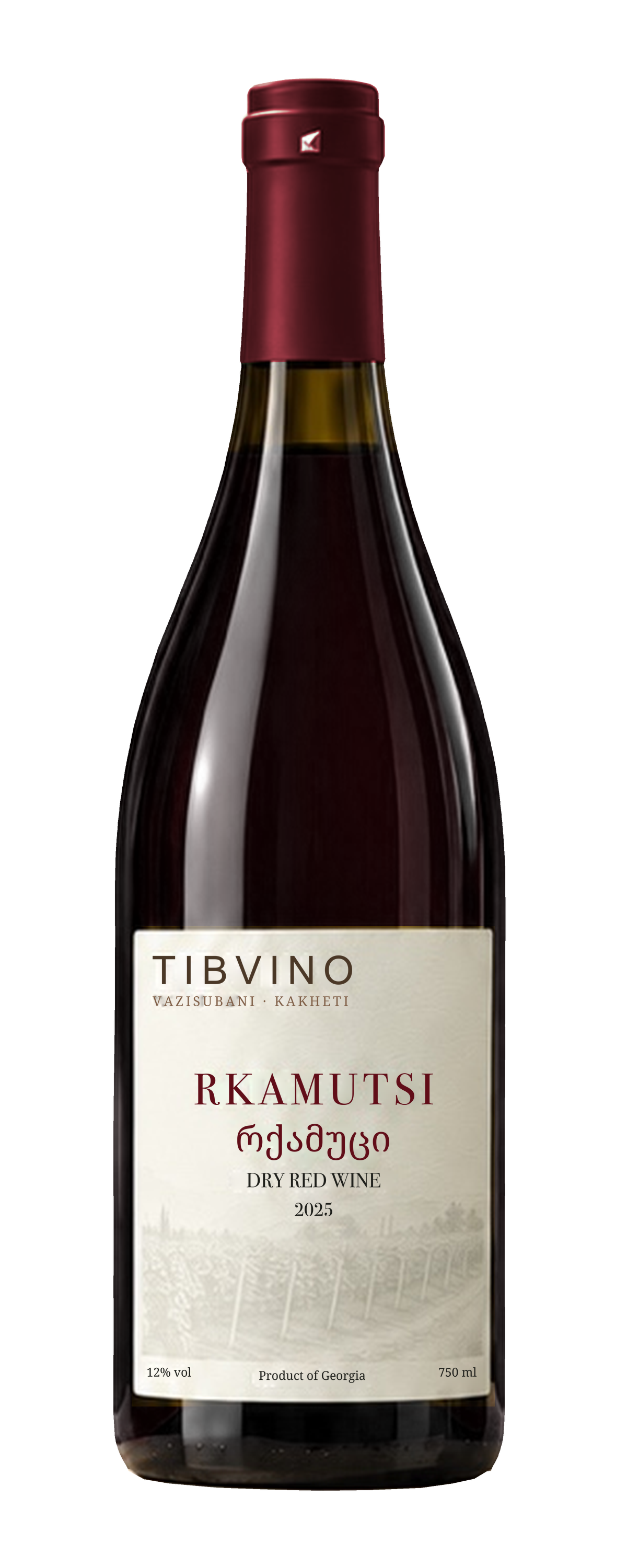 Tibvino Rkamutsi 2025 dry red wine bottle