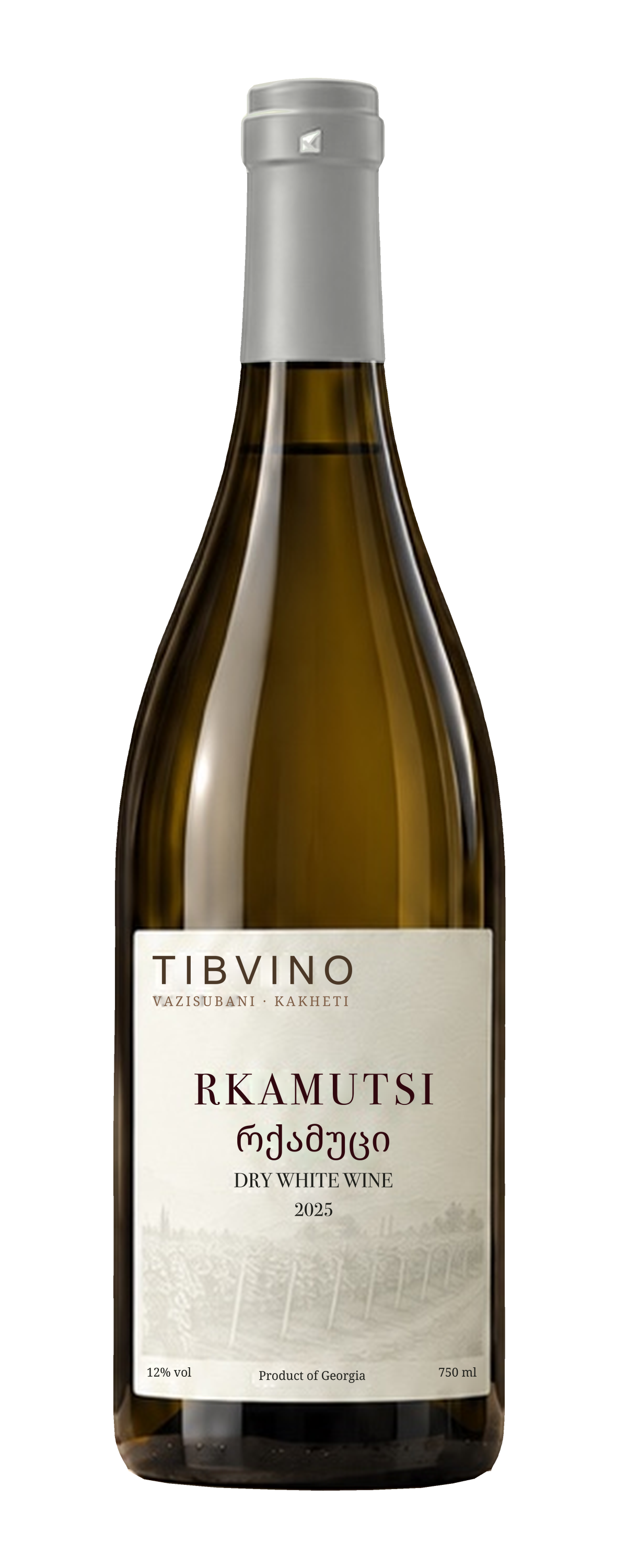 Tibvino Rkamutsi 2025 dry white wine bottle